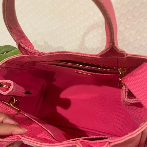 Authentic Prada Canapa Handbag/ sling bag Color Peonia/ Pink - Picture 8 of 15
